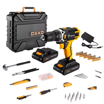 Дрель аккумуляторная DEKO DKCD20FU-Li, 063-4135 + набор 195 аксессуаров купить в Ижевске