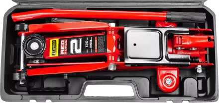 Домкрат гидравлический подкатной &quot;RED FORCE&quot;, 2т, 130-350мм, в кейсе, STAYER 43153-2-K 43153-2-K купить в Ижевске