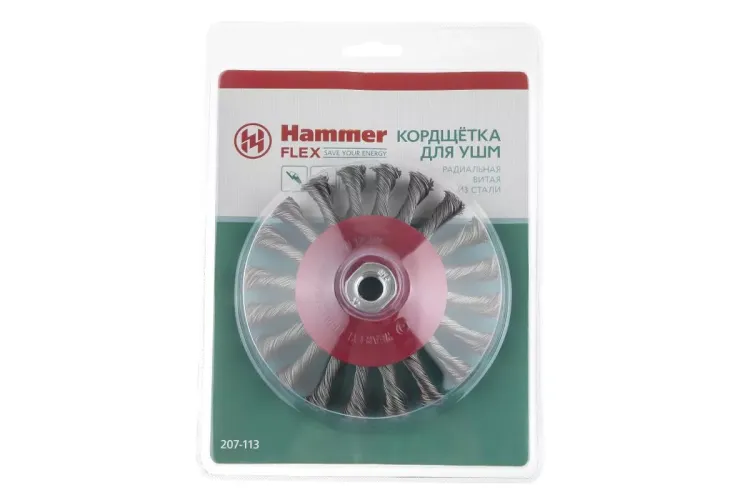 Кордщетка HAMMER тарелка 125мм для УШМ витая сталь (207-113) купить в Ижевске