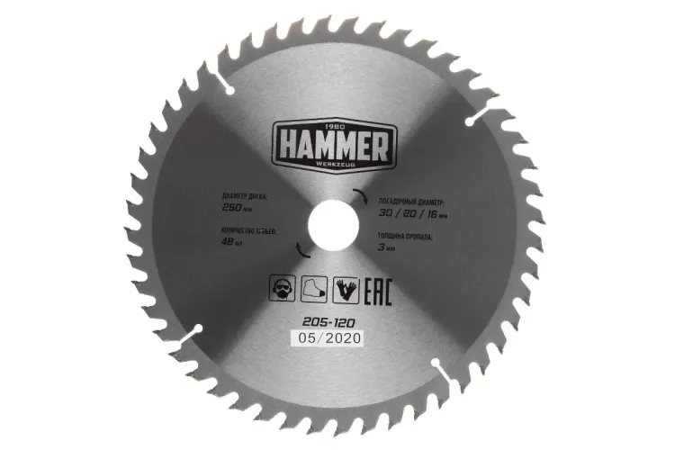 Диск пильный твердосплавный HAMMER Ф250х30мм 48зуб. купить в Ижевске