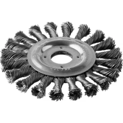 ЗУБР "ПРОФЕССИОНАЛ". Щетка дисковая для УШМ, плетеные пучки стальной проволоки 0,5мм, 125х22мм 35190-125_z02