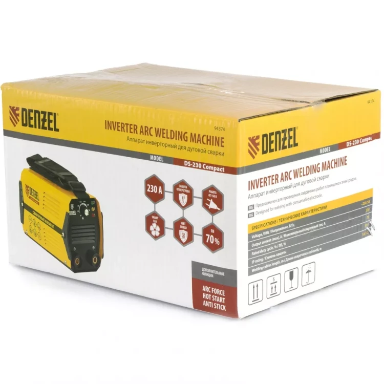 Аппарат инверторный дуговой сварки DENZEL DS-230 Compact 94374 купить в Ижевске