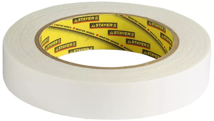 Двухсторонняя клейкая лента на вспененной основе, STAYER Professional 12231-25-05, белая, 25мм х 5м 12231-25-05 купить в Ижевске
