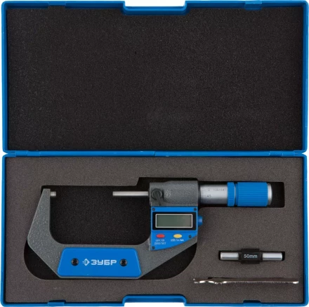 Микрометр ЗУБР &quot;ЭКСПЕРТ&quot; гладкий цифровой, МКЦ 75, диапазон 50-75мм, шаг измерения 0,001мм 34482-75 купить в Ижевске