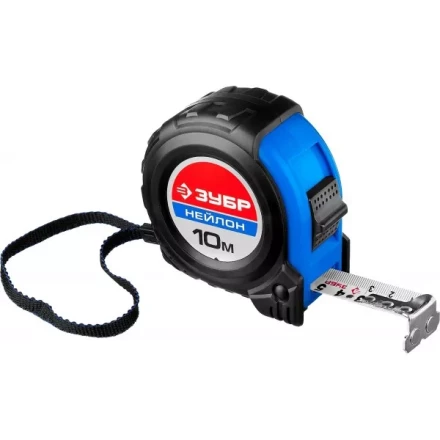 Рулетка ЗУБР &quot;НЕЙЛОН&quot;, нейлоновое покрытие, упрочненное полотно, ударопрочный обрезиненный корпус, 10м/25мм 34056-10-25_z01 купить в Ижевске