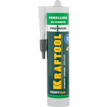 Клей монтажный KRAFTOOL KraftNails Premium KN-604, для молдингов, панелей и керамики, без растворителей, 310мл 41349_z01 купить в Ижевске