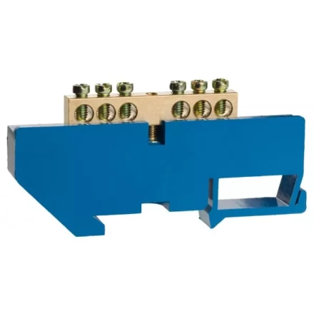 Шина СВЕТОЗАР нулевая на DIN-изоляторе, макс. ток 100А, 5,2мм, 6 полюсов 49807-06 купить в Ижевске