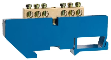 Шина СВЕТОЗАР нулевая на DIN-изоляторе, макс. ток 100А, 5,2мм, 6 полюсов 49807-06 купить в Ижевске