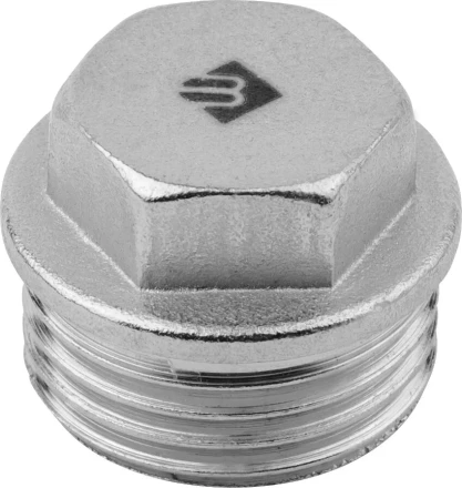 Заглушка ЗУБР &quot;ЭКСПЕРТ&quot;, никелированная латунь, 6-ти гранная головка, наружная резьба, 1/2&quot; 51297-S-1/2 купить в Ижевске