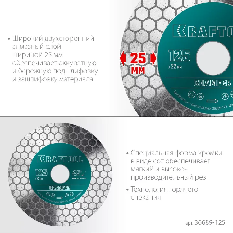 Шлифовально-отрезной алмазный диск CHAMFER 36689-125 купить в Ижевске