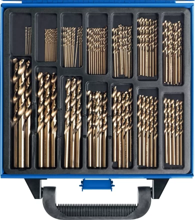 ЗУБР Кобальт, 99 шт, (1-10 мм), сталь Р6М5К5, класс А, мет.бокс, набор сверл по металлу, Профессионал (29626-H99) купить в Ижевске