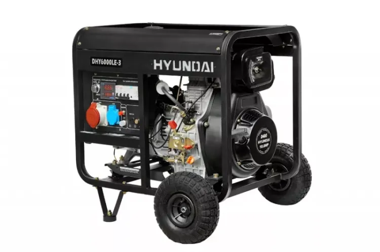Дизельный генератор Hyundai DHY 6000LE-3 + колеса купить в Ижевске