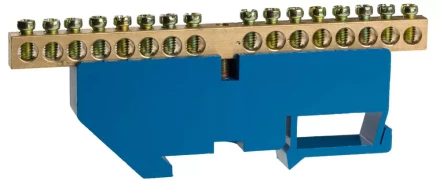 Шина СВЕТОЗАР нулевая на DIN-изоляторе, макс. ток 100А, 5,2мм, 16 полюсов 49807-16 купить в Ижевске