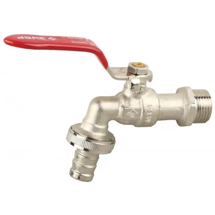 Кран ЗУБР шаровой водоразборный, латунный с никелированным покрытием, 3/4&quot;-1/2&quot; 51216-3/4-1/2 купить в Ижевске