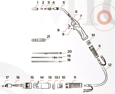 Гусак к горелке MIG 26KD MF0181 Ref Aurora купить в Ижевске