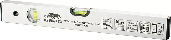 Уровень алюминиевый 2000 мм толщина профиля 1.3 мм 2 глазка  БАРС 35140 купить в Ижевске