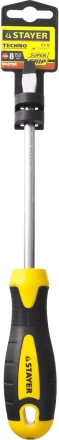 Отвертка STAYER &quot;MASTER&quot; &quot;ТECHNO&quot;, двухкомпонентная рукоятка, магнитный наконечник, Cr-V, SL8,0x150мм 2507-08-15_z02 купить в Ижевске