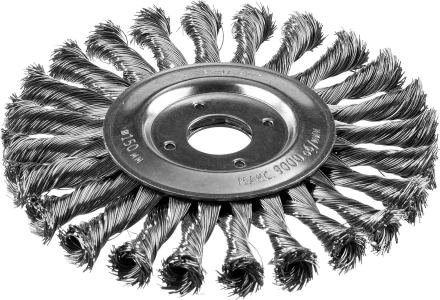 ЗУБР &quot;ПРОФЕССИОНАЛ&quot;. Щетка дисковая для УШМ, плетеные пучки стальной проволоки 0,5мм, 150х22мм 35190-150_z02 купить в Ижевске