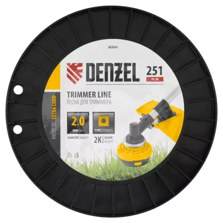 Леска для триммера двухкомпонентная квадрат, 2,0мм х 251м, на DIN катушке EXTRA CORD// Denzel 96844 купить в Ижевске