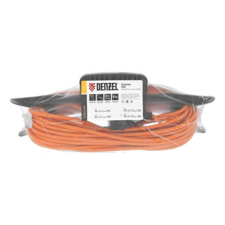 Удлинитель-шнур силовой Denzel Garden Series 37404, б/з, ПВС, 20м, 1 розетка, 2 x 1,5 мм, 3 м купить в Ижевске