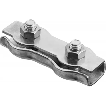 Зажим троса ЗУБР &quot;МАСТЕР&quot; двойной, оцинкованный, 4мм, 2 шт 304446-04 купить в Ижевске