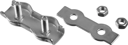 Зажим троса ЗУБР &quot;МАСТЕР&quot; двойной, оцинкованный, 4мм, 2 шт 304446-04 купить в Ижевске