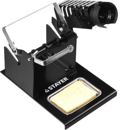 Подставка для паяльников STAYER &quot;MASTER&quot;, штампованная, с держателем для катушек с припоем 55321 купить в Ижевске