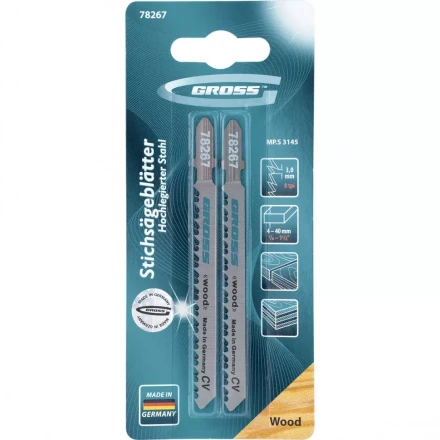 Полотна для электролобзика по дереву 2 шт 3145 GROSS 78267 купить в Ижевске