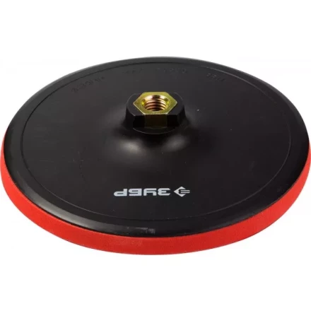 Тарелка опорная ЗУБР &quot;МАСТЕР&quot; пластиковая для УШМ под круг на липучке, мягкая полиуретановая прокладка, d 180 мм, М14 35782-180 купить в Ижевске