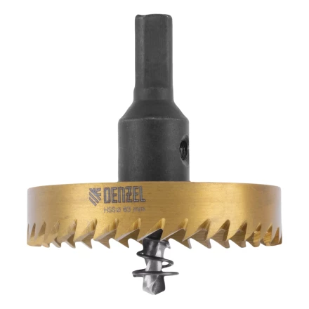 Коронка по металлу HSS, 63 мм, нитридтитановое покрытие Denzel 724120 купить в Ижевске