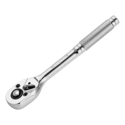 Ключ-трещотка 1/4", 45 зубьев, цельнометаллический, с быстрым сбросом, CrV, хром// Сибртех 14014