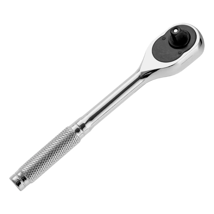Ключ-трещотка 1/4", 45 зубьев, цельнометаллический, с быстрым сбросом, CrV, хром// Сибртех 14014 купить в Ижевске