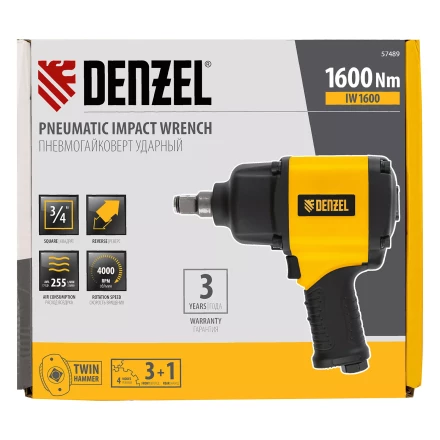 Ударный пневмогайковерт Denzel IW1600 57489, 3/4", 4000 об/мин, 1600 Нм купить в Ижевске