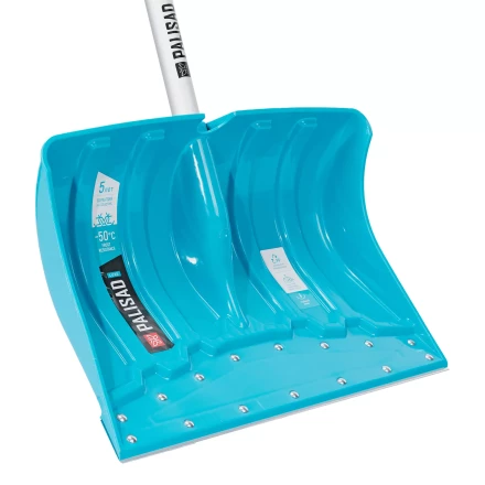 Лопата-скрепер для уборки снега Palisad 61797, полипропилен, 460х320х1300 мм, алюминиевый черенок, ПВХ, LUXE купить в Ижевске