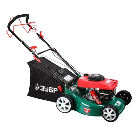 Газонокосилка ЗУБР бензиновая, самоход, 10 ступ. (25-75мм), 60л травосборник, 135см3, 460мм, 3.3кВт ЗГКБ-460СТ купить в Ижевске
