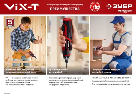 Отвертка-трансформер ViX-T ЗО-ЕМ-3.6 Ли серия МАСТЕР купить в Ижевске