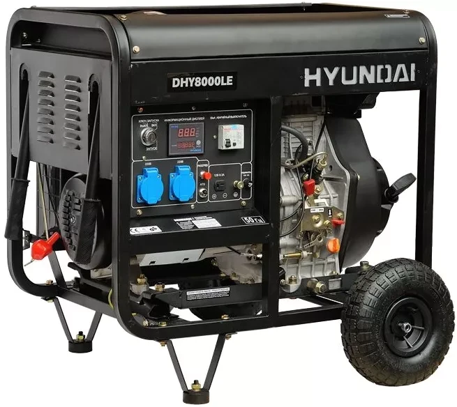 Дизельный генератор Hyundai DHY 8000LE + колеса купить в Ижевске