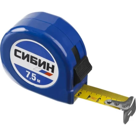 Рулетка СИБИН, пластиковый корпус, 7,5м/25мм 34020-08-25 купить в Ижевске