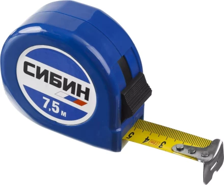 Рулетка СИБИН, пластиковый корпус, 7,5м/25мм 34020-08-25 купить в Ижевске