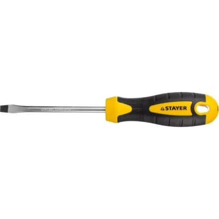 Отвертка STAYER &quot;MASTER&quot; &quot;ТECHNO&quot;, двухкомпонентная рукоятка, магнитный наконечник, Cr-V, SL6,0x100мм 2507-06-10_z02 купить в Ижевске