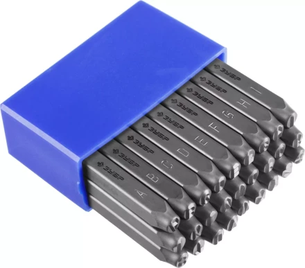 Клейма ЗУБР буквенные латинские, шрифт 5мм 21505-05_z01 купить в Ижевске