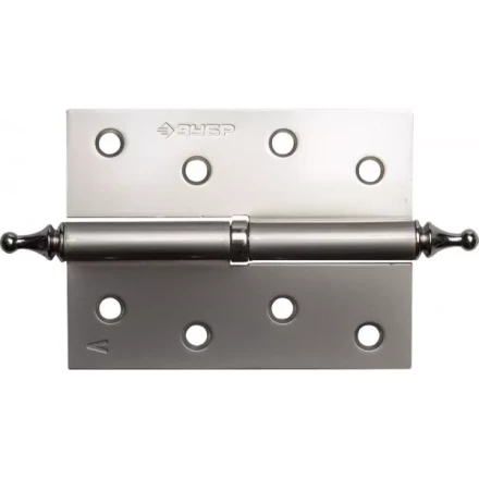 Петля дверная разъемная ЗУБР &quot;ЭКСПЕРТ&quot;, 1 подшипник, цвет мат. никель (PN), левая, с крепежом, 100х75х2,5мм,2шт 37605-100-4L купить в Ижевске