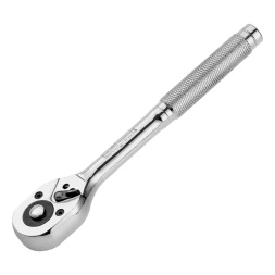 Ключ-трещотка 3/8", 45 зубьев, цельнометаллический, с быстрым сбросом, CrV, хром// Сибртех 14018