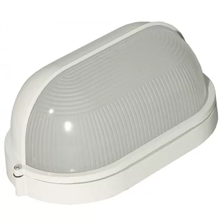 Светильник уличный СВЕТОЗАР влагозащищенный с верхним защитным кожухом, овал, цвет белый, 100Вт SV-57213-W купить в Ижевске