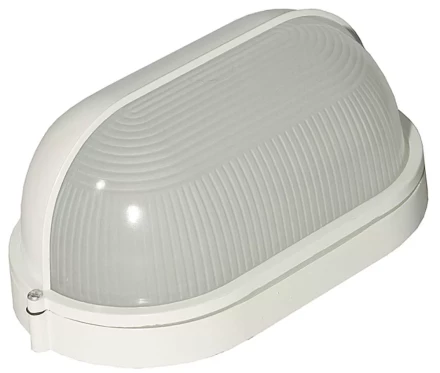 Светильник уличный СВЕТОЗАР влагозащищенный с верхним защитным кожухом, овал, цвет белый, 100Вт SV-57213-W купить в Ижевске