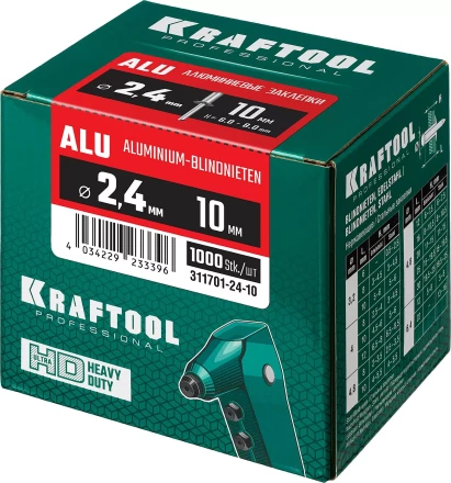 Заклепки алюминиевые KRAFTOOL 311701-24-10 купить в Ижевске