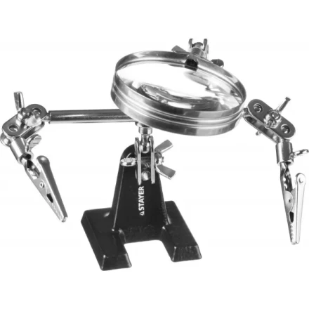 Штатив STAYER &quot;MASTER&quot; для фиксации электронной платы, c увеличительной линзой 55339 купить в Ижевске