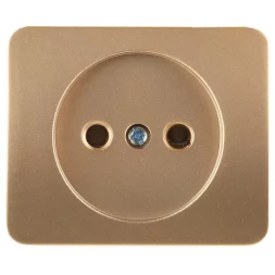 Розетка СВЕТОЗАР "ГАММА" без заземления, одинарная, без вставки и рамки, цвет золотой металлик, 16А/~250В SV-54100-GM