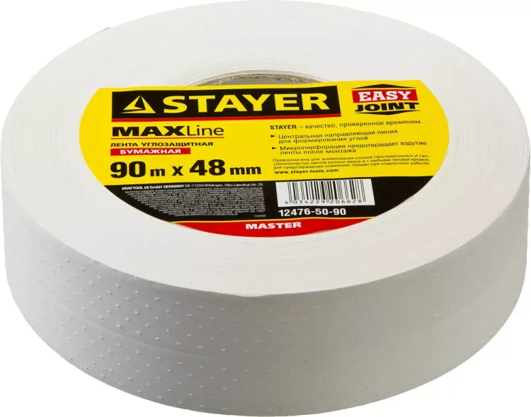 Лента STAYER "MASTER" углозащитная бумажная, 48ммх90м 12476-50-90 купить в Ижевске