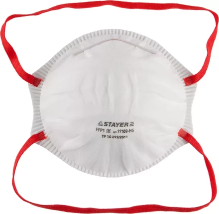 Полумаска фильтрующая STAYER &quot;PROFI&quot; коническая, многослойная, класс защиты FFP1, 5шт 11109-H5 купить в Ижевске